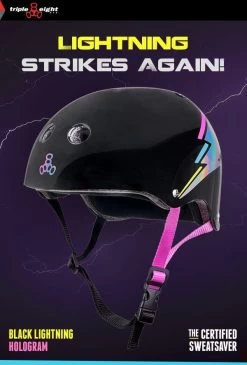 Triple 8 Certified Sweatsaver Black Hologram